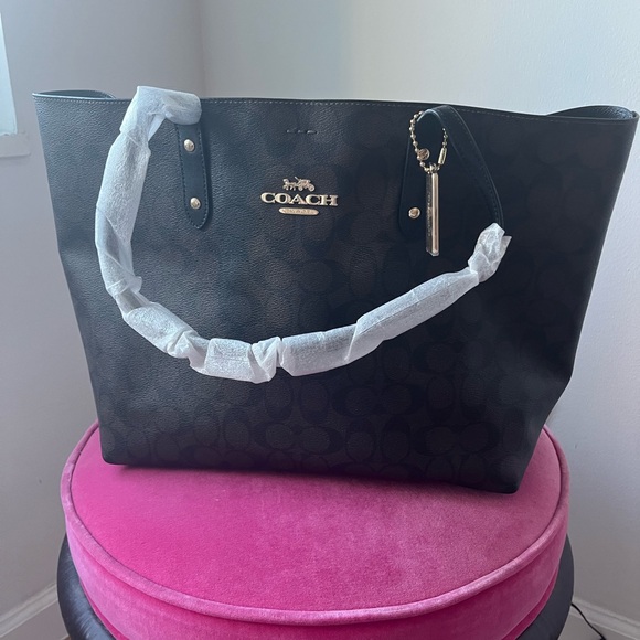 New Coach Town Tote in brown black - Picture 2 of 7